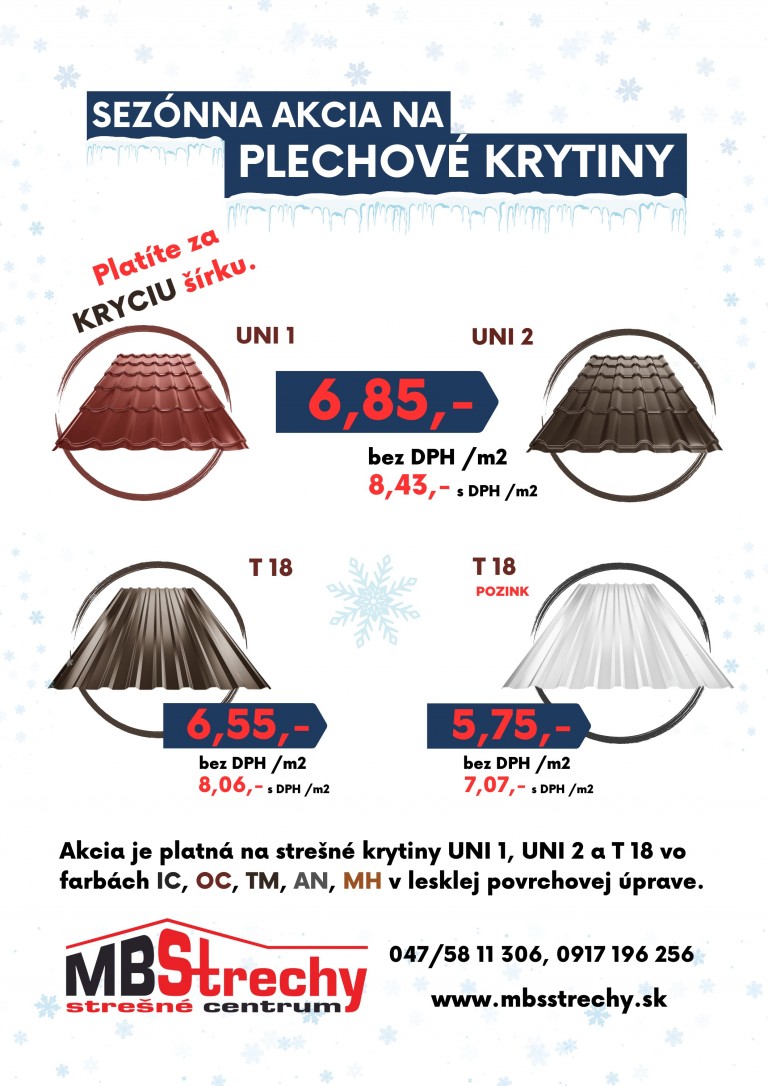Sezónna akcia na plechové strešné krytiny